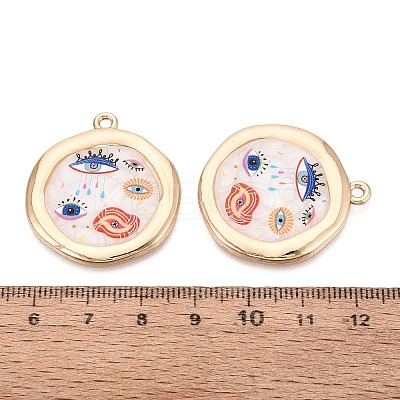 Printed Alloy Enamel Pendants ENAM-N071-10G-01-1
