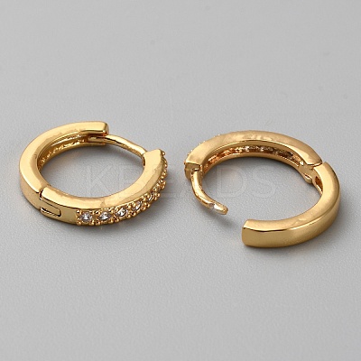 Brass Micro Pave Cubic Zirconia Hoop Earrings EJEW-WH0010-13B-G-1