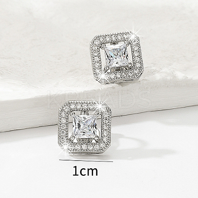 Brass Rhinestone Clip-on Earrings SZ0570-1