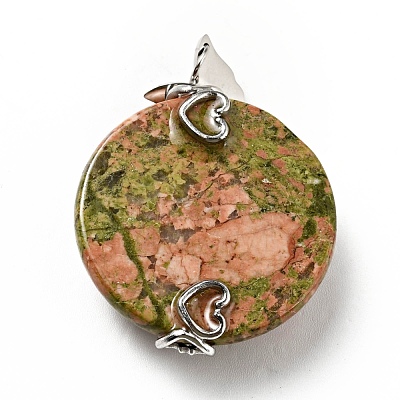 Natural Unakite Pendants G-D473-04P-02-1