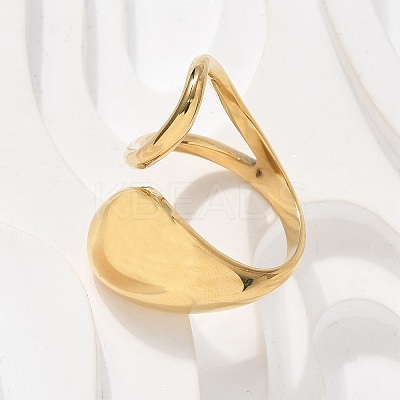 304 Stainless Steel Cuff Rings for Women RJEW-A063-01A-G-1