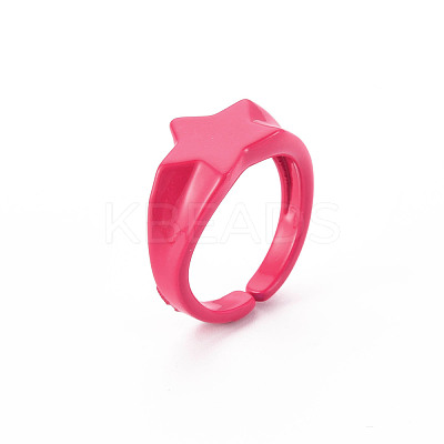 Spray Painted Brass Cuff Rings RJEW-S045-107-NR-1
