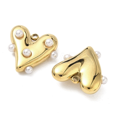 304 Stainless Steel with ABS Plastic Pearl Pendants STAS-G371-17G-1