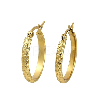 PVD Vacuum Plating 201 Stainless Steel Round Spot Hoop Earrings for Women EJEW-F345-20G-1