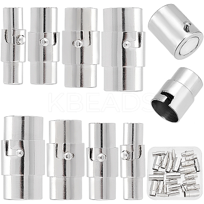 32Sets 4 Style Brass Locking Tube Magnetic Clasps KK-SC0002-88P-1