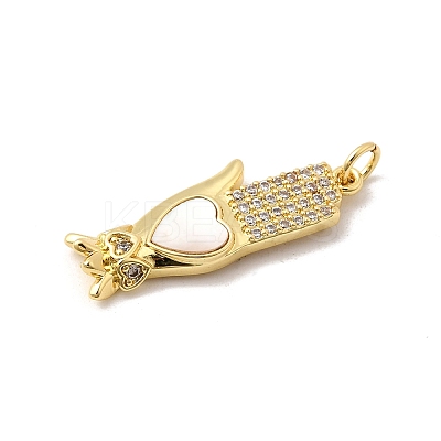 Brass Micro Pave Cubic Zirconia Pendants KK-K302-20B-G-1