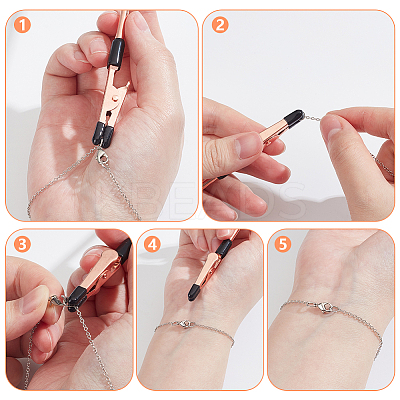 3Pcs 3 Colors Iron Jewelry Helper Tool Bracelet Clamp AJEW-WR0002-72-1