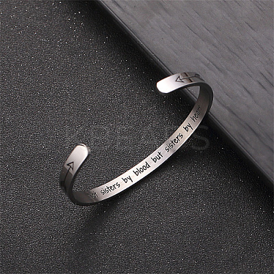 Tarnish Resistant 304 Stainless Steel Cuff Bangle for Women CR8784-5-1