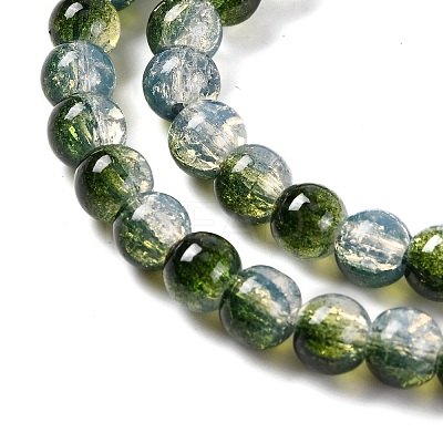 Transparent Crackle Baking Paint Glass Beads Strands DGLA-T003-01B-M-1
