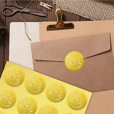 34 Sheets Honor Roll Self Adhesive Gold Foil Embossed Stickers DIY-WH0509-038-1