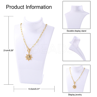 Organic Glass Necklace & Earring Standing Bust Displays X-NDIS-E006-2A-1