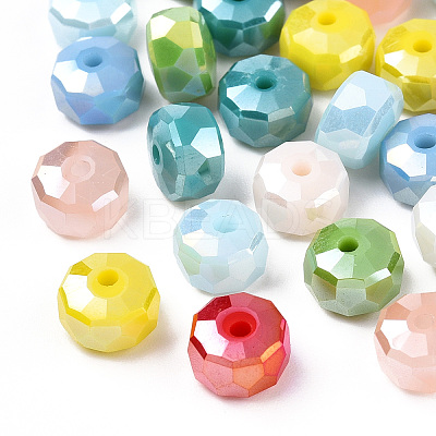 Opaque Electroplate Glass Beads Strands EGLA-YWC0001-8mm-03-1