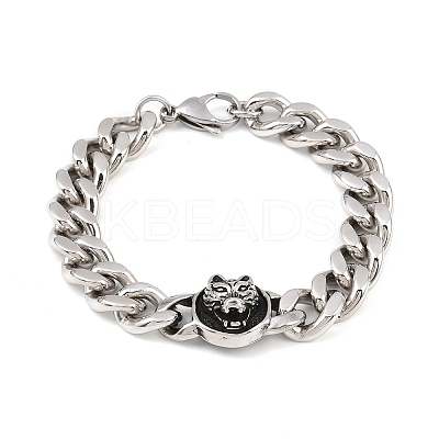 Stainless Steel Link Bracelets BJEW-D379-11ASP-1