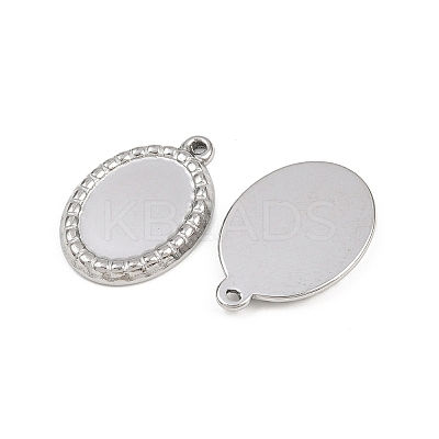 304 Stainless Steel Pendant Cabochon Settings STAS-L303-35P-1