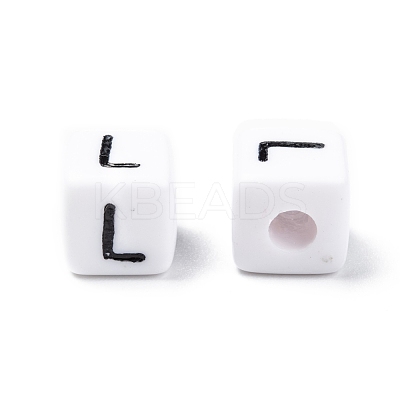 Letter Acrylic European Large Hole Beads OPDL-R050-10mm-L-1