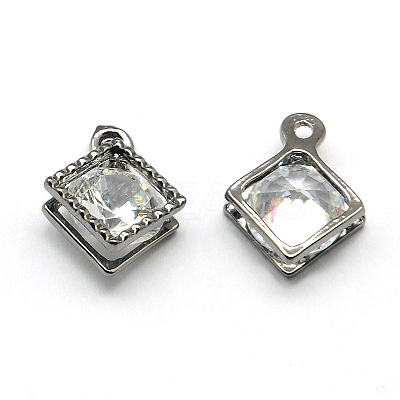 Rhombus Alloy Charms ZIRC-R007-053A-01-1