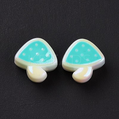 UV Plating Rainbow Iridescent Acrylic European Beads SACR-E009-28-1