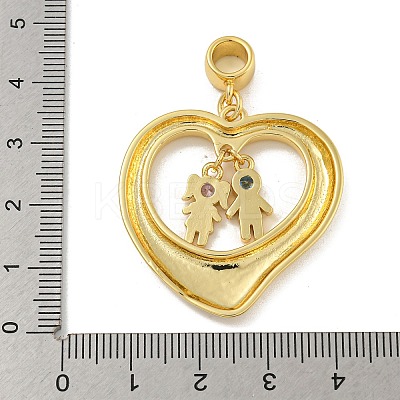 Brass Micro Pave Cubic Zirconia Pendants KK-N254-120B-G-1