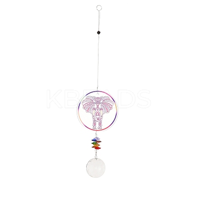 Glass Round Window Hanging Suncatchers LS-DJEW-PW0010-04A-1