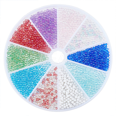 10 Bags 10 Colors Transparent Round Caviar Beads MRMJ-OC0002-81-1