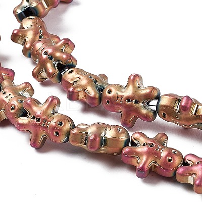Full Plated Forsted Electroplate Glass Beads GLAA-P005-FP01-1