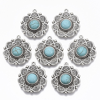Tibetan Style Alloy Pendants PALLOY-R113-002-RS-1