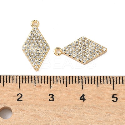 Brass Micro Pave Clear Cubic Zirconia Pendants KK-S531-16G-1