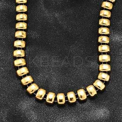 304 Stainless Steel Rectangle Link Chain Neklaces for Women NJEW-R024-01G-1