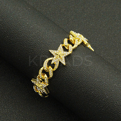 Alloy & Crystal Rhinestone Cuban Link Chain Bracelets for Men FS-WG45B08-01-1