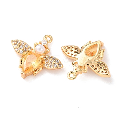 Brass Micro Pave Cubic Zirconia Pendants KK-A284-14G-02-1