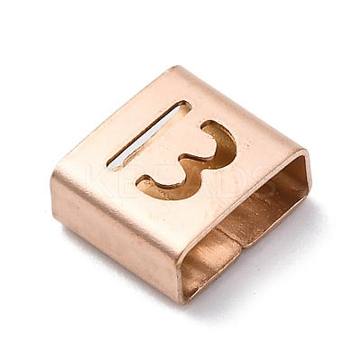 Ion Plating(IP) 304 Stainless Steel Square Slide Charms STAS-L132-12B-RG-1