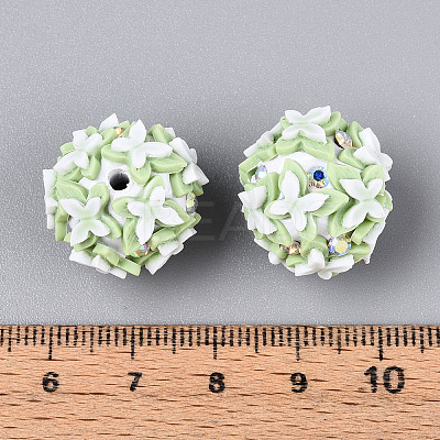Handmade Polymer Clay Rhinestone and Resin Beads CLAY-T022-01B-1