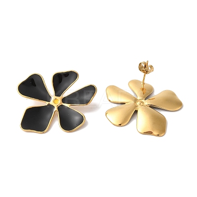 Flower Golden Ion Plating(IP) 304 Stainless Steel Stud Earrings for Women EJEW-L287-045G-1