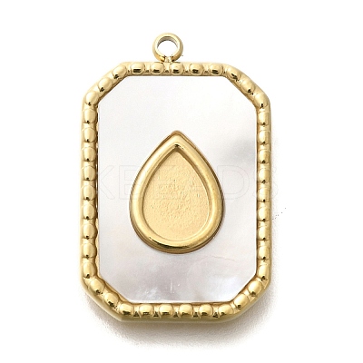 Ion Plating(IP) 304 Stainless Steel Pave Shell Pendants STAS-K263-67G-1