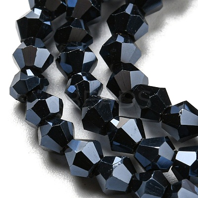 Transparent Electroplate Glass Beads Strands GLAA-F029-3mm-C02-1