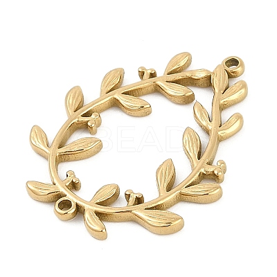 304 Stainless Steel Teardrop Leaf Connector Charms STAS-I325-107G-1