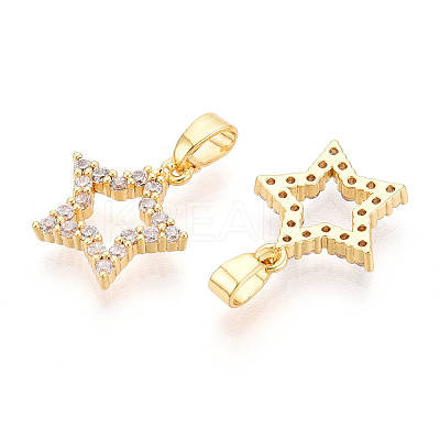 Brass Micro Pave Cubic Zirconia Charms KK-N257-62G-1