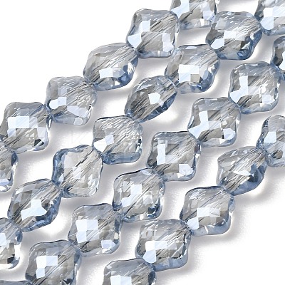 Electroplate Transparent Glass Beads Strands GL-CBA7A17-02A-08-1