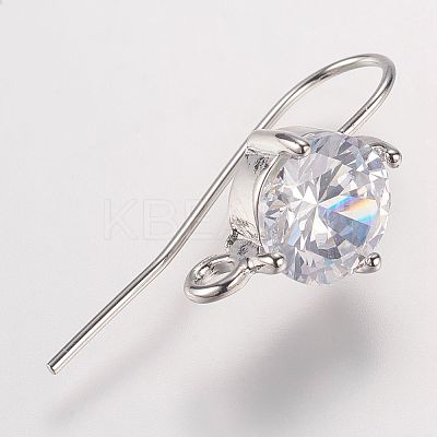 Long-Lasting Plated Brass Cubic Zirconia Earring Hooks LS-X-KK-P085-01P-NR-1