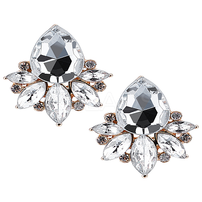 2 Pairs Rhinestone Teardrop Stud Earrings EJEW-LP0001-22B-1
