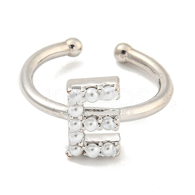 Rack Plating Brass Open Cuff Rings for Women RJEW-F162-01P-E-1