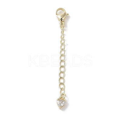 Brass Micro Pave Clear Cubic Zirconia Chain Extender KK-G491-52B-G-1