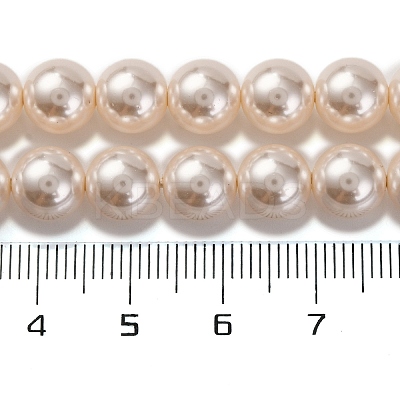Baking Paint Pearlized Glass Pearl Round Bead Strands PEAR-H019-02C-02-1