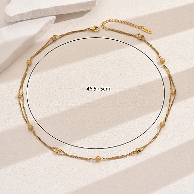 201 Stainless Steel Simple Round Beads Twisted Chain Fashionable Versatile Necklaces PL9617-1