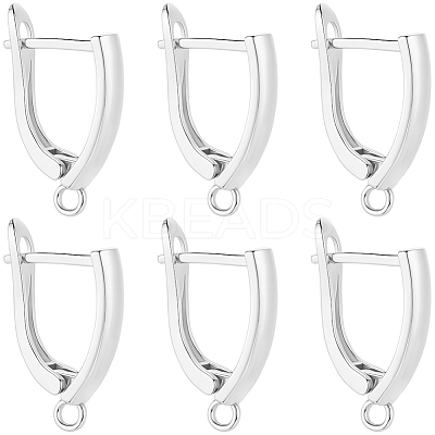 20Pcs Rack Plating Eco-friendly Brass Hoop Earring Findings with Latch Back Closure KK-BBC0027-50S-1