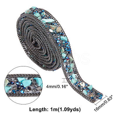 Resin Hotfix Rhinestone Beaded Trim DIY-WH0188-14-1