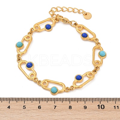 Bohemia Style 304 Stainless Steel Link Chain Bracelets for Women BJEW-M082-01G-01-1