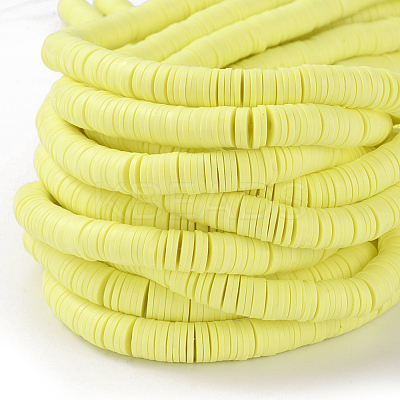 Flat Round Handmade Polymer Clay Beads CLAY-R067-8.0mm-23-1