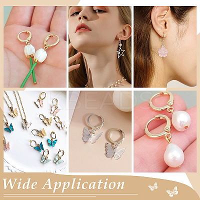 40Pcs Brass Huggie Hoop Earring Findings KK-UN0002-42-1