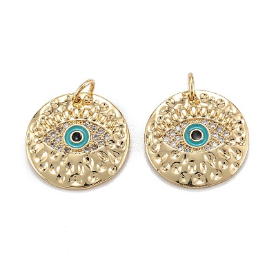 Brass Micro Pave Clear Cubic Zirconia Pendants X-ZIRC-A020-01G-1
